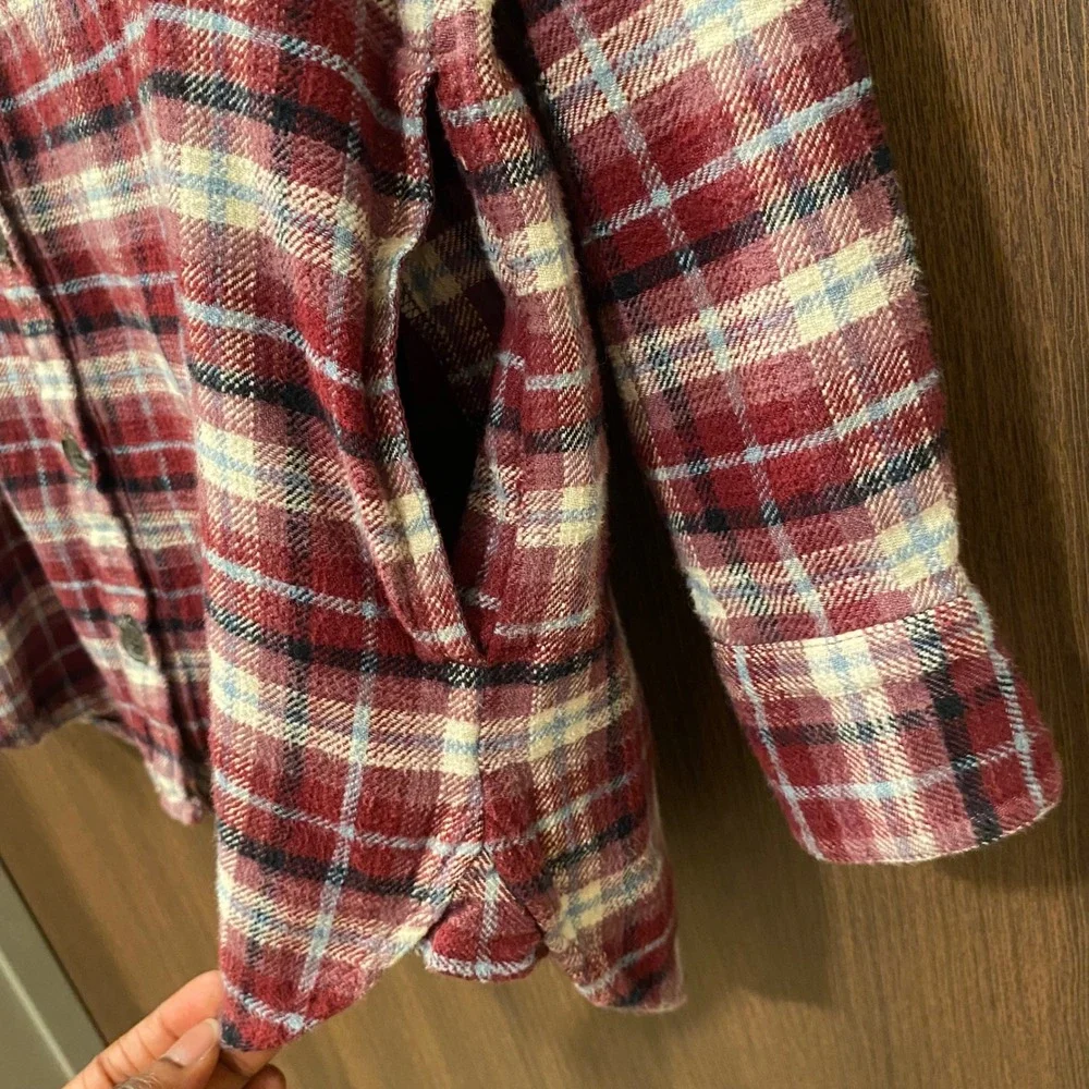 MADEWELL Flannel Sunday Shirt in Mahaska Plaid Size XS Textured Cotton Flannel - Picture 6 of 10